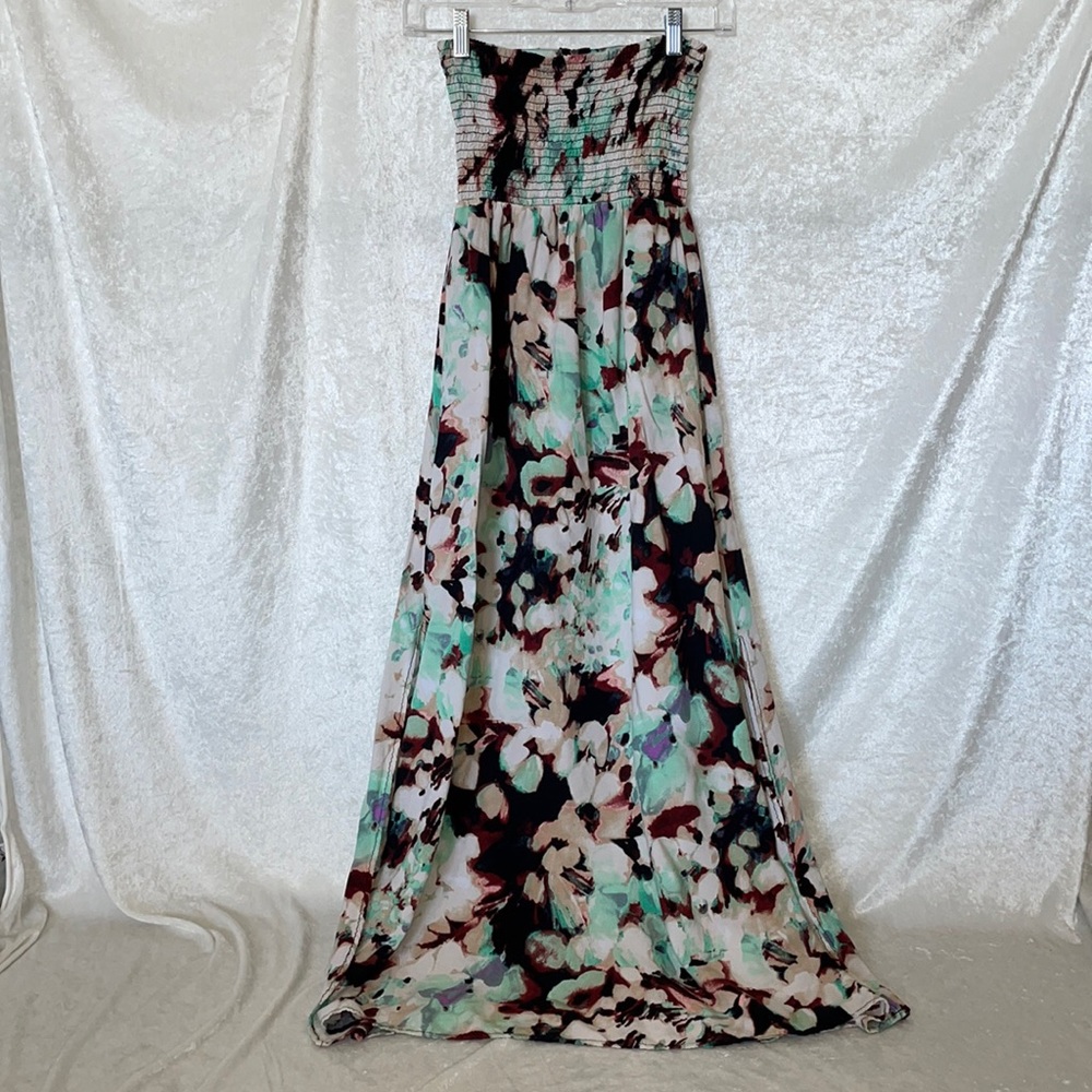 Strapless floral dress